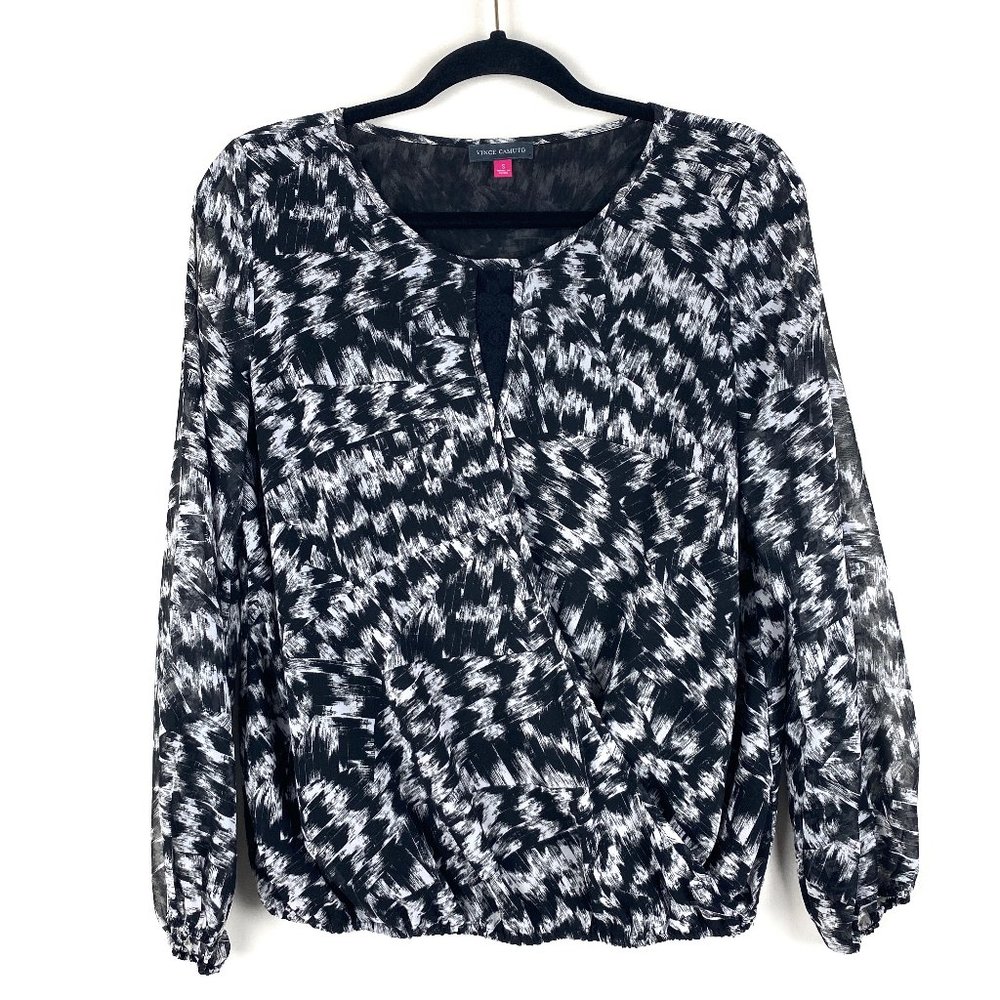 Vince Camuto Faux Wrap Blouse Top Size Small